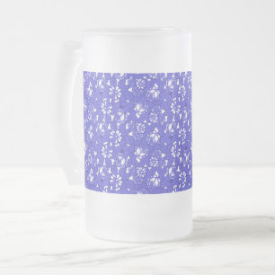 Barock tapet - Blått Blommönster Frostat Ölglas