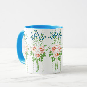 Barock tapet blommig bukett mugg