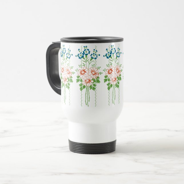 Barock tapet blommig bukett resemugg (Framsida vänster)