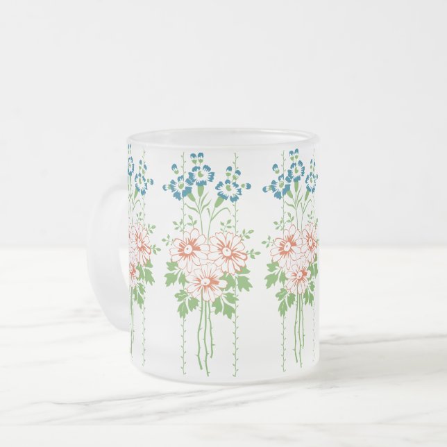 Barock tapet Blomsterbukett Frostad Glasmugg (Framsida vänster)