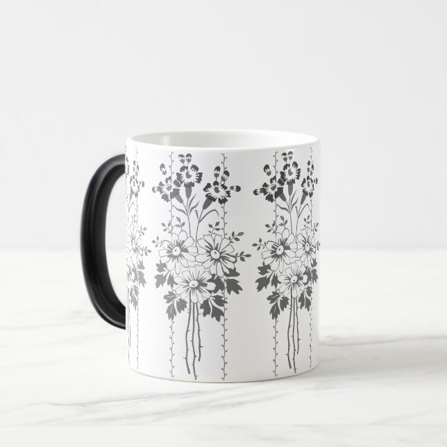 Barock tapet Blomsterbukett grå Magisk Mugg (Framsida vänster)