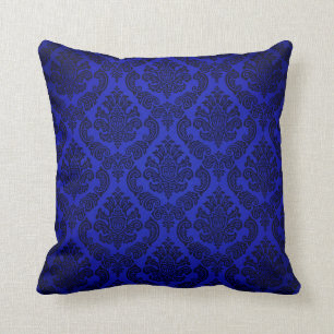Barock Vintage Damask koboltblå Kudde