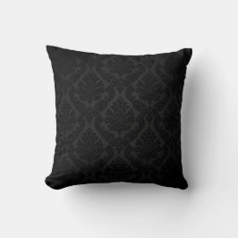 Barock vintagedamast kolsvart | kudde