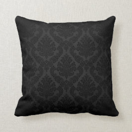 Barock vintagedamast kolsvart | kudde
