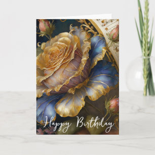 Barocka blommor födelsedag kort