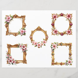 Barocka blomsterram Scrapbook Pappersutklipp