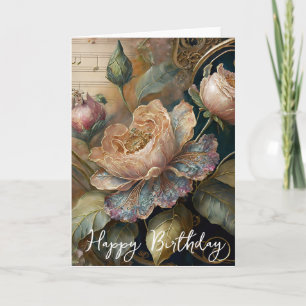 Barockblommor födelsedag kort