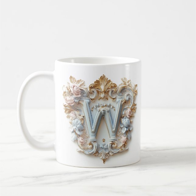 Barockbrev 'W' Mugg för en kaffeprinsessa (Vänster)