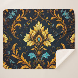 "Barockes Ornament-Muster in Gold und Schwarz"