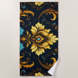 "Barockes Ornament-Muster in Gold und Schwarz"