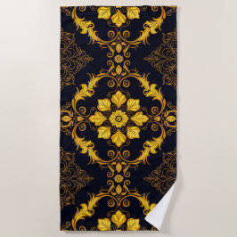"Barockes Ornament-Muster in Gold und Schwarz"