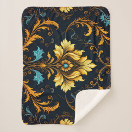 "Barockes Ornament-Muster in Gold und Schwarz"