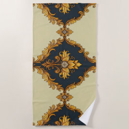 "Barockes Ornament-Muster in Gold und Schwarz"