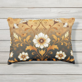 "Barockes Ornament-Muster in Gold und Schwarz"7 Utomhuskudde