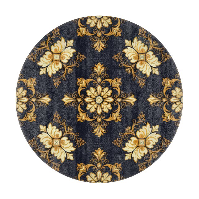 "Barockes Ornament-Muster in Gold und Schwarz" Dec (Framsidan)