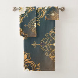 "Barockes Ornament-Muster in Gold und Schwarz" Dec