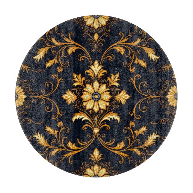 "Barockes Ornament-Muster in Gold und Schwarz" Dec (Framsidan)
