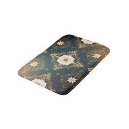 "Barockes Ornament-Muster in Gold und Schwarz" Dec Badrumsmatta