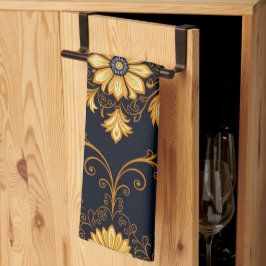 "Barockes Ornament-Muster in Gold und Schwarz" Dec Kökshandduk