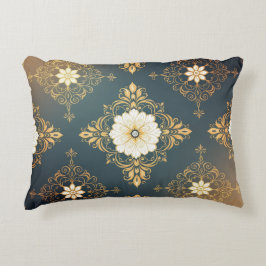 "Barockes Ornament-Muster in Gold und Schwarz" Dec Prydnadskudde