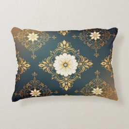 "Barockes Ornament-Muster in Gold und Schwarz" Dec Prydnadskudde