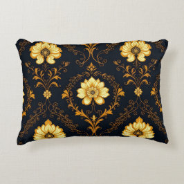 "Barockes Ornament-Muster in Gold und Schwarz" Dec Prydnadskudde