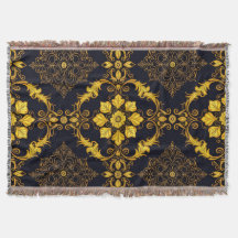 "Barockes Ornament-Muster in Gold und Schwarz"