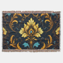 "Barockes Ornament-Muster in Gold und Schwarz"
