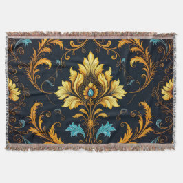 "Barockes Ornament-Muster in Gold und Schwarz" Filt