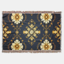 "Barockes Ornament-Muster in Gold und Schwarz"