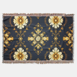 "Barockes Ornament-Muster in Gold und Schwarz" Filt