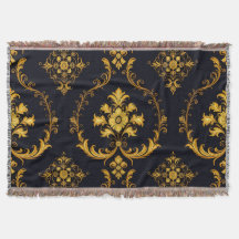 "Barockes Ornament-Muster in Gold und Schwarz"