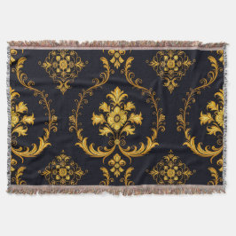 "Barockes Ornament-Muster in Gold und Schwarz" Filt