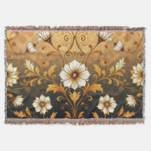 "Barockes Ornament-Muster in Gold und Schwarz"