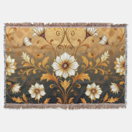 "Barockes Ornament-Muster in Gold und Schwarz" Filt