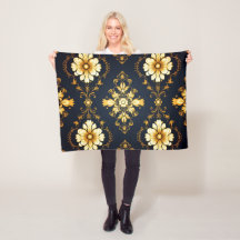 "Barockes Ornament-Muster in Gold und Schwarz"