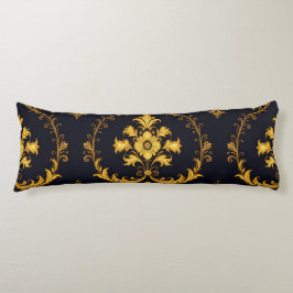 "Barockes Ornament-Muster in Gold und Schwarz" Kroppskudde