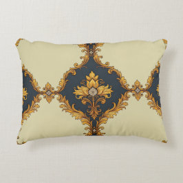 "Barockes Ornament-Muster in Gold und Schwarz" Prydnadskudde