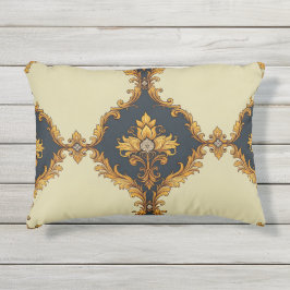 "Barockes Ornament-Muster in Gold und Schwarz" Utomhuskudde