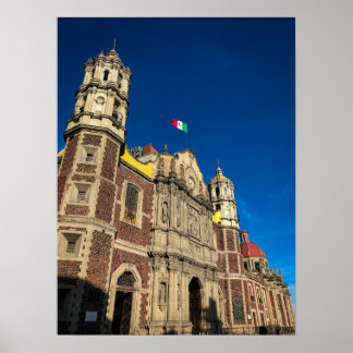 Barockkyrka fasad, Mexico City Poster