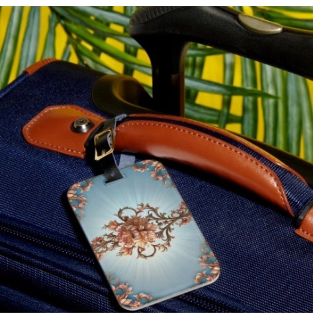 Barockros Bagagebricka (Identify your luggage right away with this beautiful floral luggage tag,  a great gift for Mother’s )