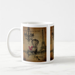 barockt rokokoljuskronaparis eiffel torn kaffemugg