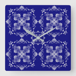 Barockt stilmönster. Julmotif. Fyrkantig Klocka