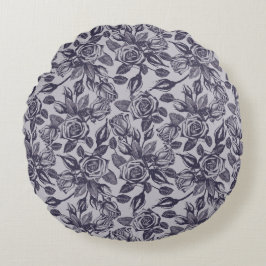 Baron blue round decor pillow rund kudde