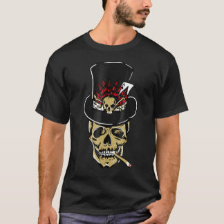 Baron Samedi Ace of Spades Skull Black Voodoo T Shirt