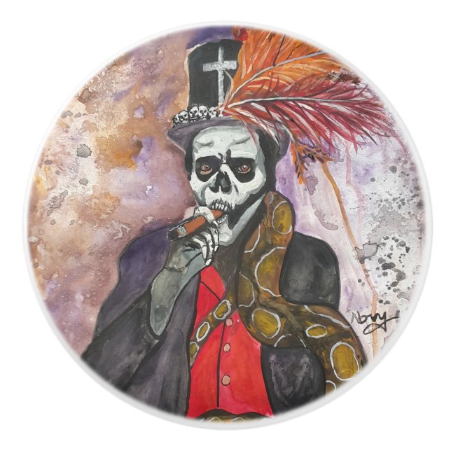 Baron Samedi Ceramic Knob Knopp (Framsidan)
