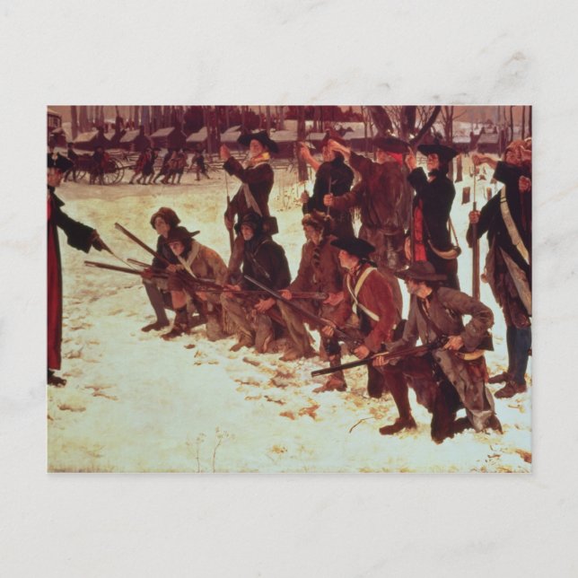 Baron von Steuben-borrning Amerikanska rekryter Vykort (Framsida)