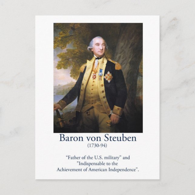Baron von Steuben - USA:s militära styrkor Vykort (Framsida)