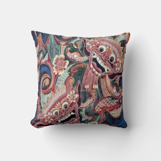 Barong Bali Batik Mönster Kudde (Framsida)