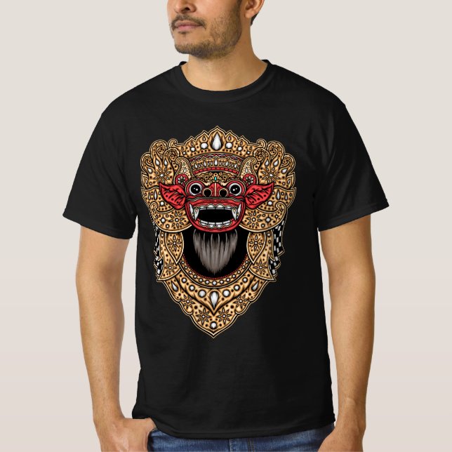 Barong bali traditionell kultur t shirt (Framsida)